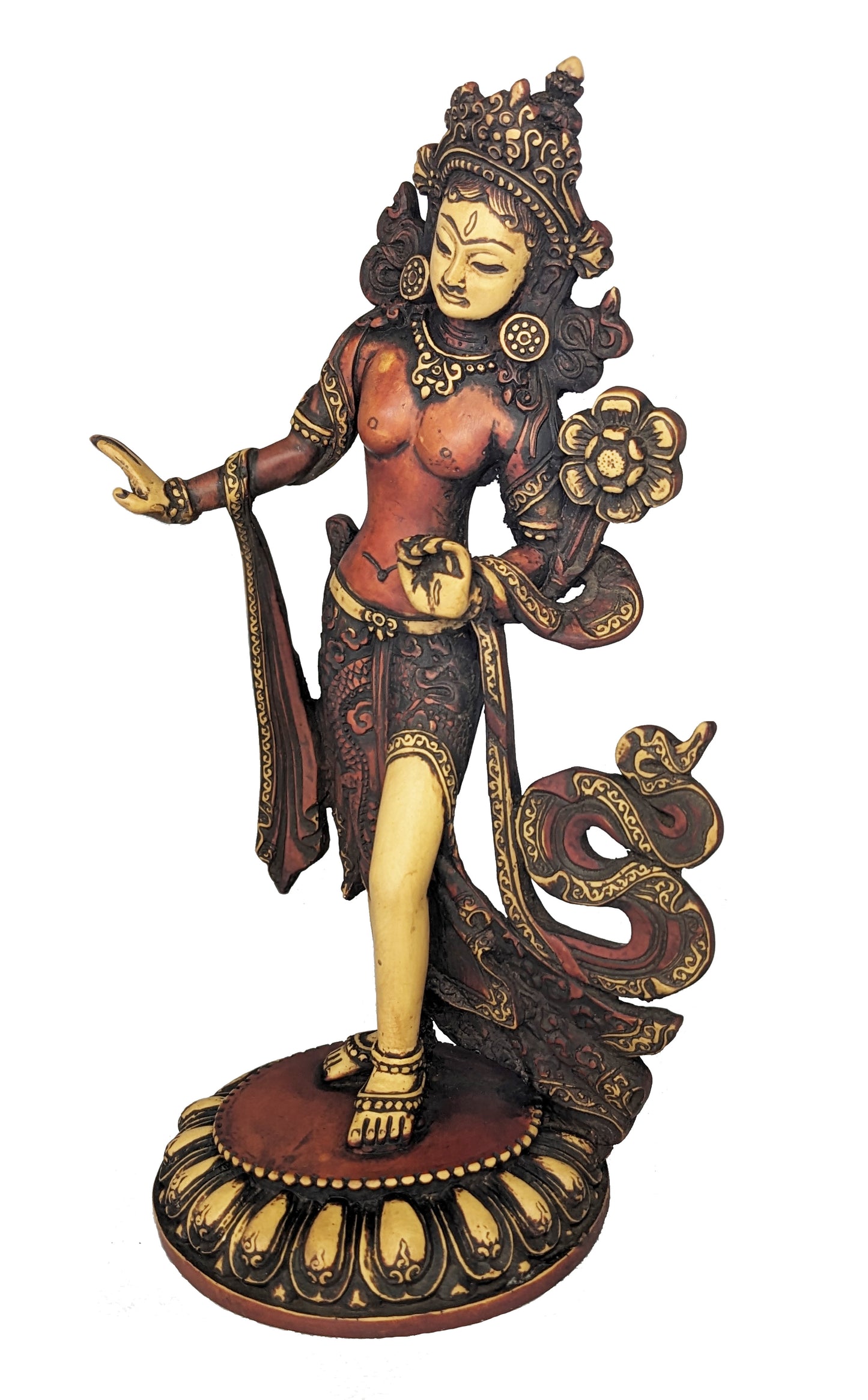 Standing White Tara Statue, 11.75"