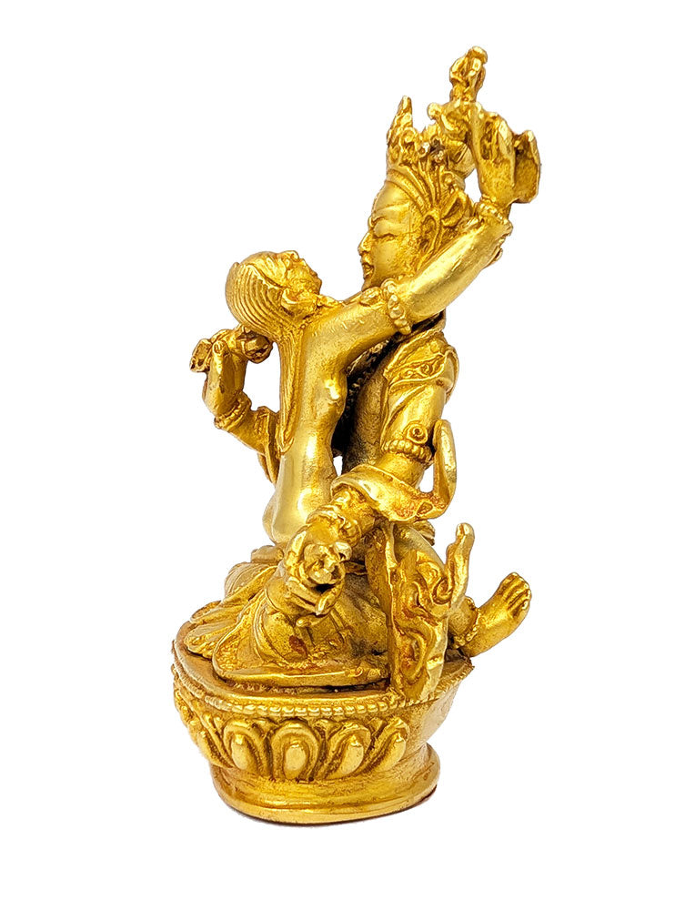 Orgyen Dorje Chang (Guru Rinpoche) Statue Gold-Plated 3.5"