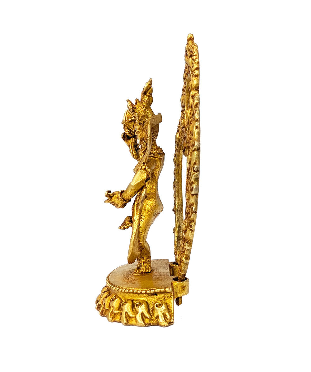 Machig Labdron Statue Gold-Plated 3.6"