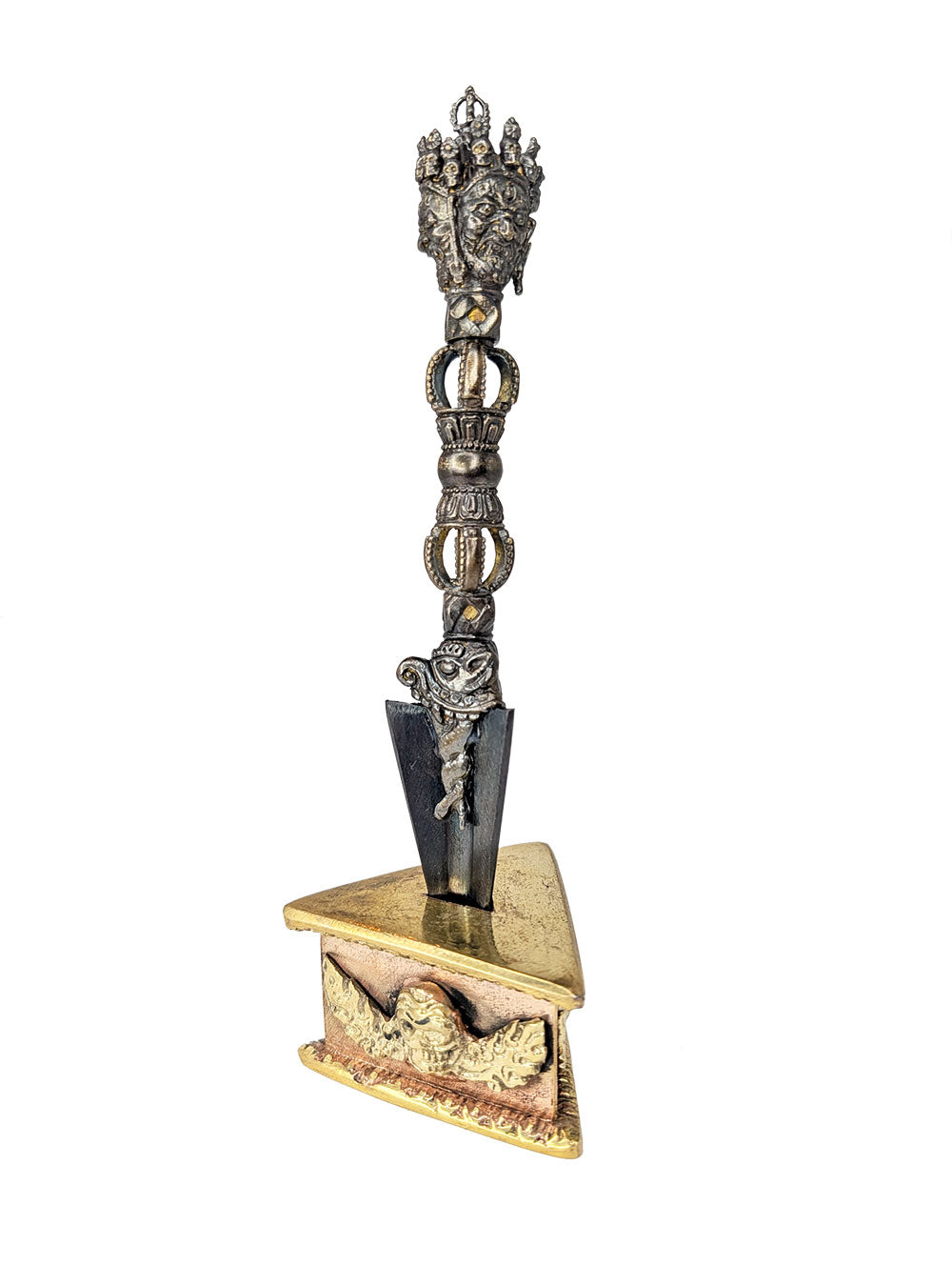 Vajrakilaya Phurba with Steel-Meteorite Blade 7" by Natsog Dorje