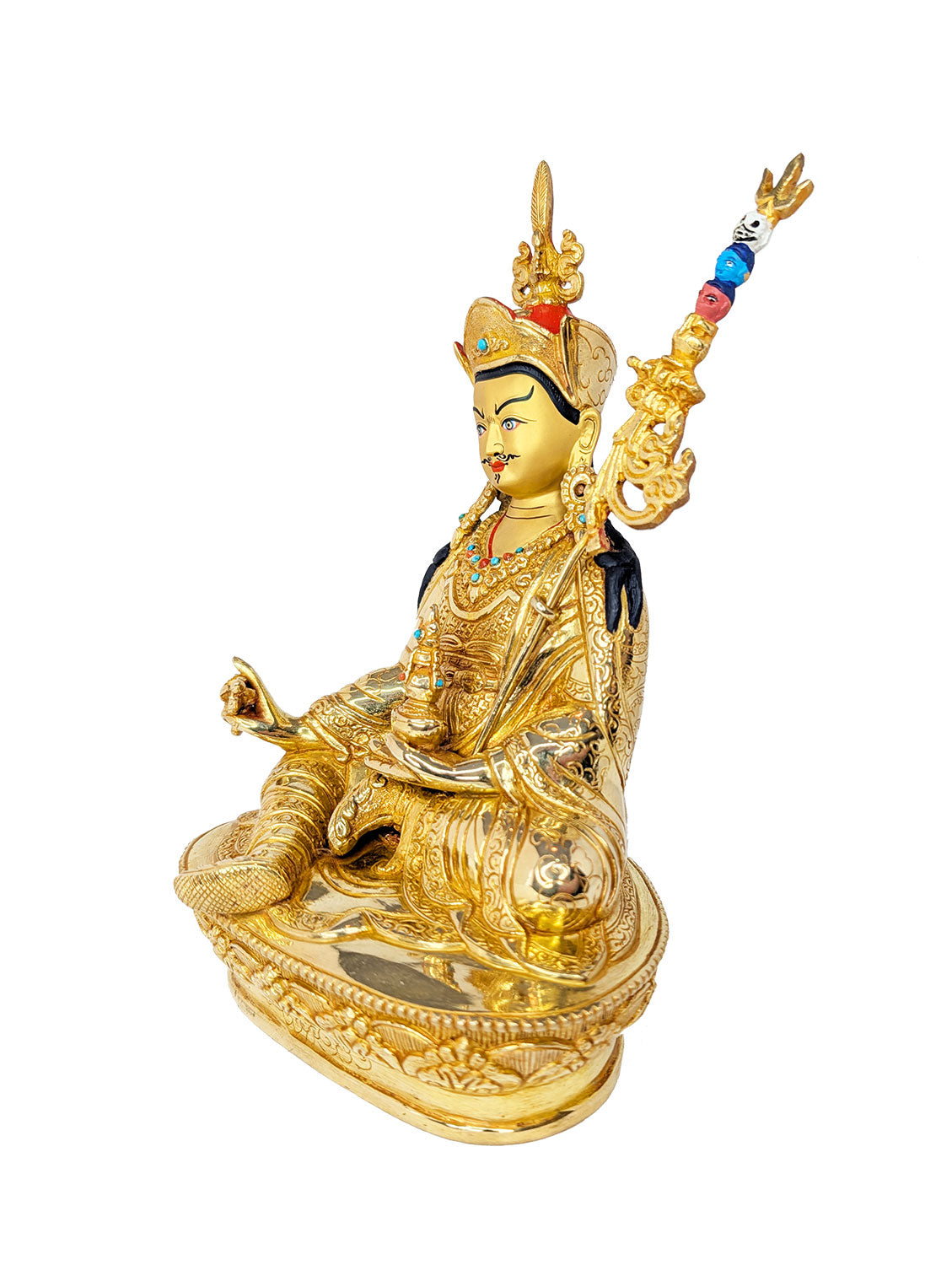 Guru Rinpoche Statue Fully Gold-Plated 8.75"