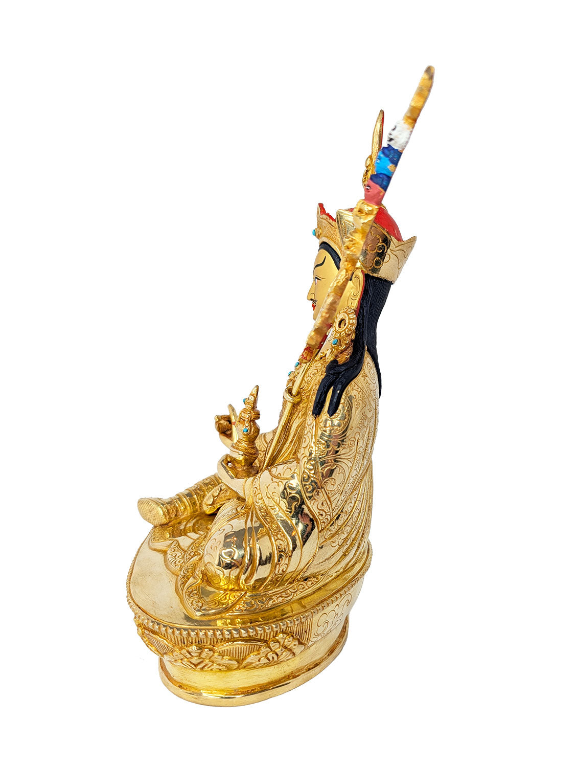 Guru Rinpoche Statue Fully Gold-Plated 8.75"