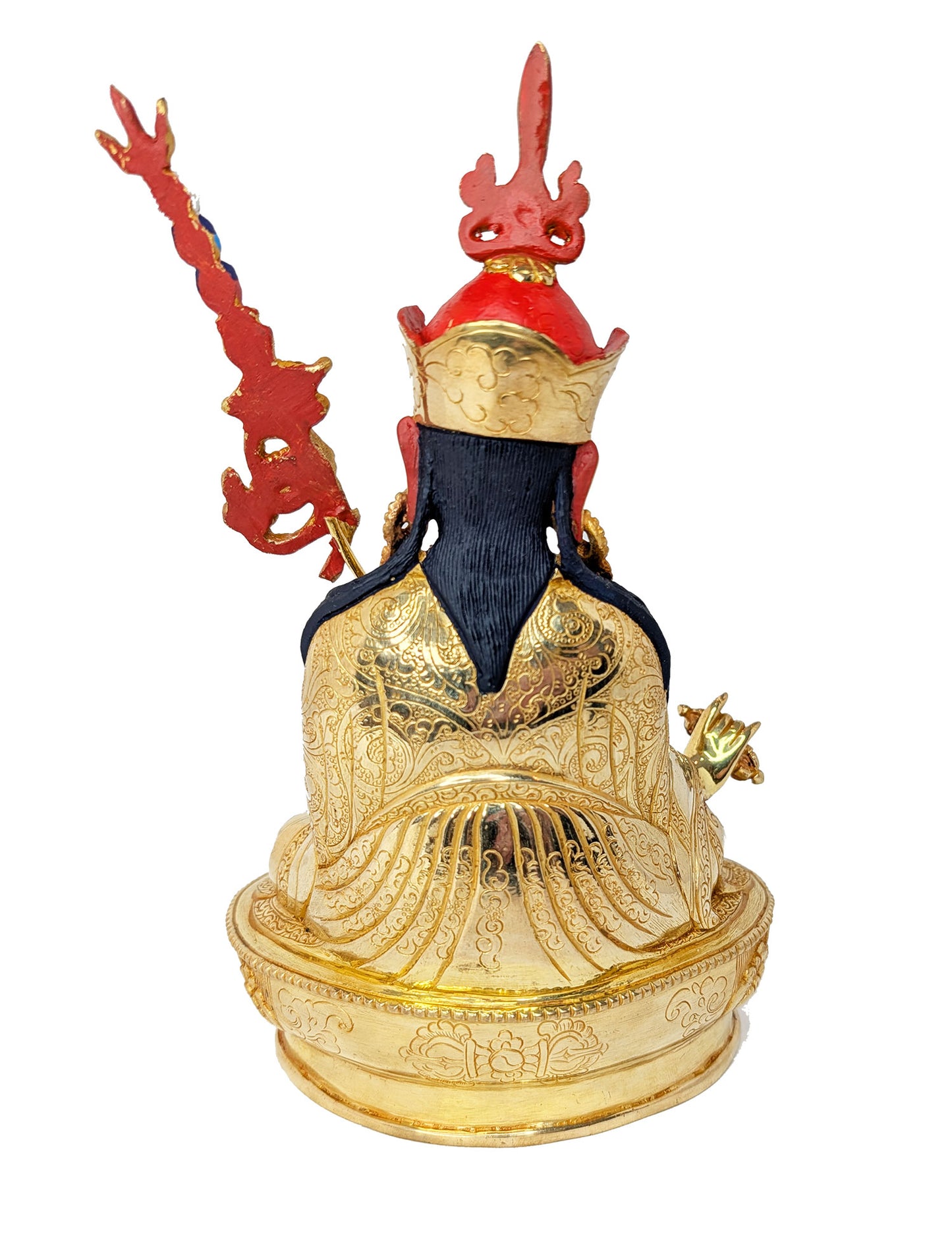 Guru Rinpoche Statue Fully Gold-Plated 8.75"