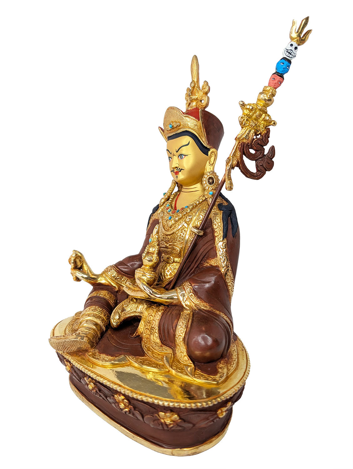 Guru Rinpoche Statue Gold Plated 8.75"