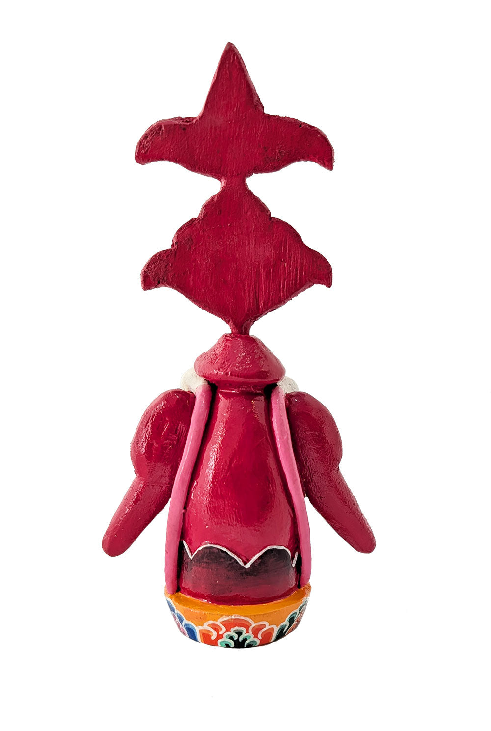 Wooden Painted Wrathful Flower Torma 7.5"