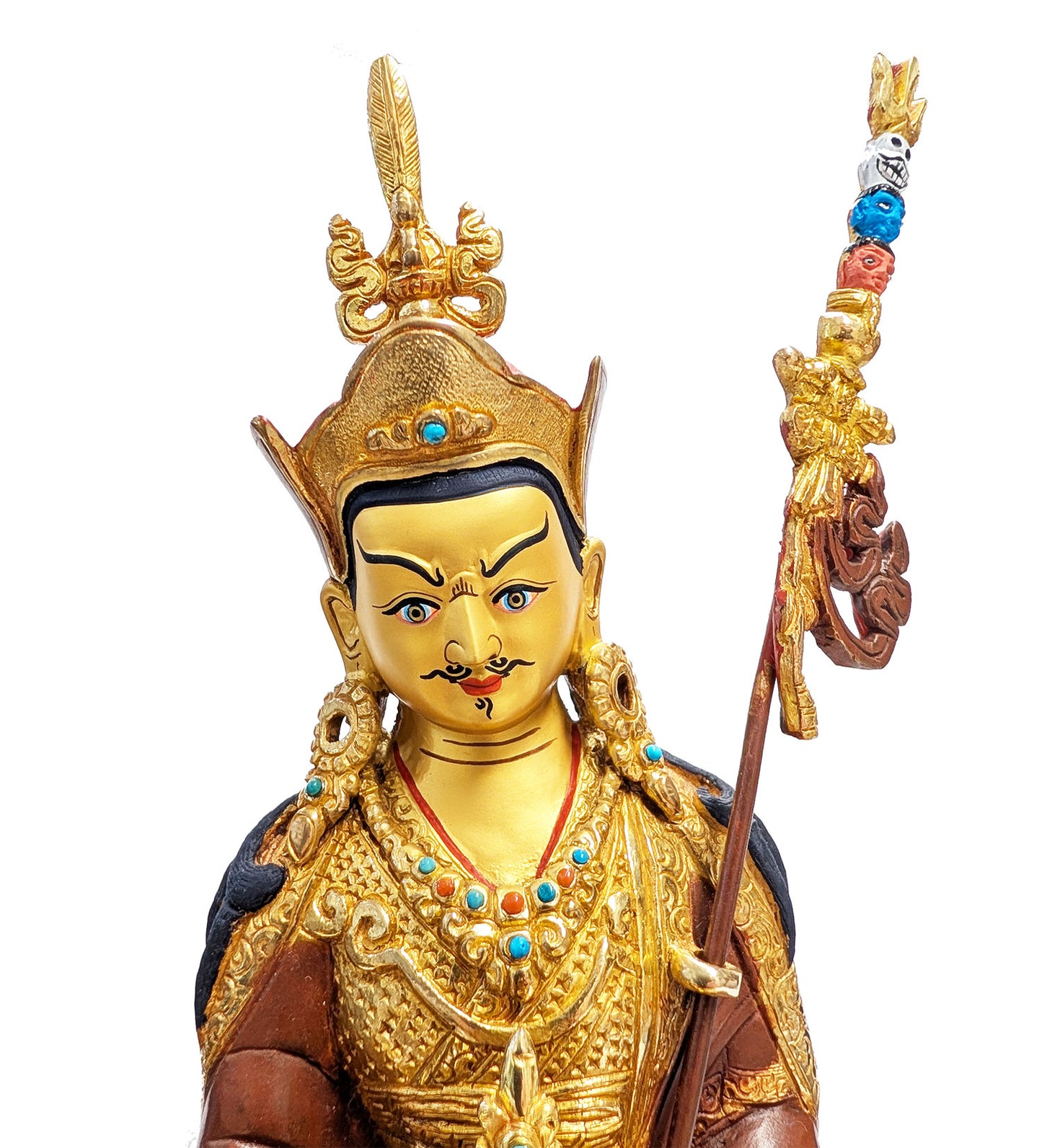 Guru Rinpoche Statue Gold Plated 8.75"