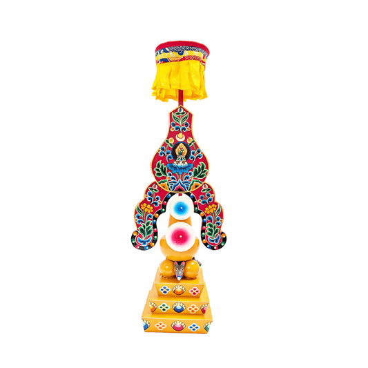 Painted Wooden Khandro Norlha Torma 15.75" (various colors)