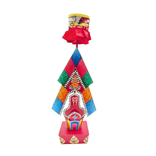 Painted Wooden Lama Torma 15"