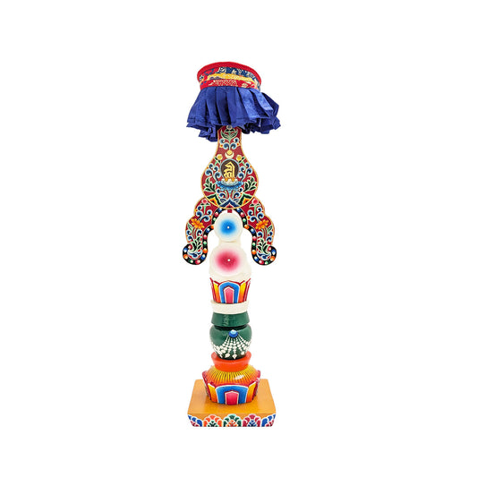Painted Wooden Lama Torma 16"