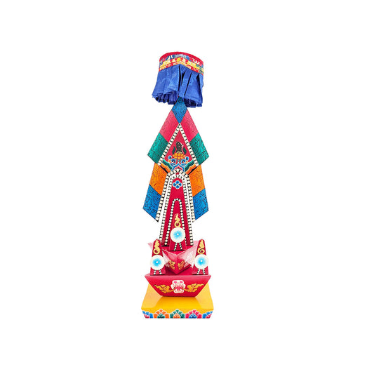 Painted Wooden Troma Torma 16.75"