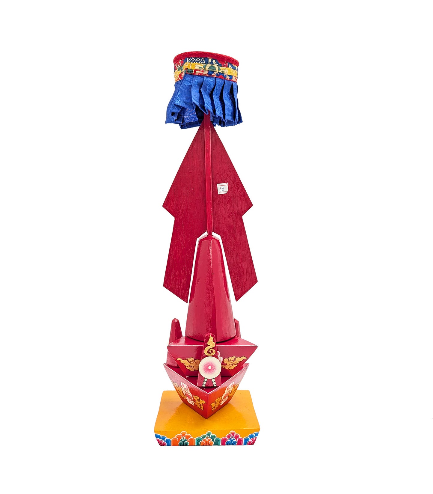 Painted Wooden Troma Torma 16.75"