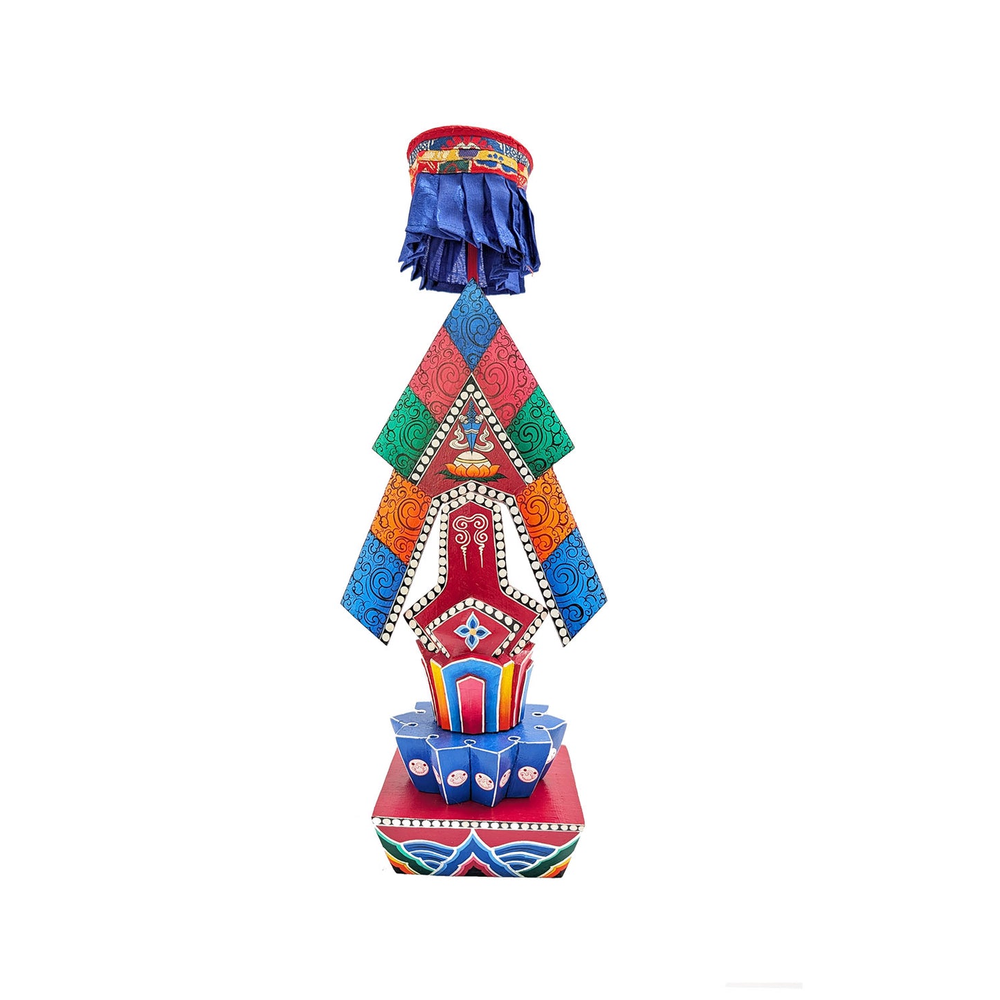 Painted Wooden Yidam Torma 15.5"
