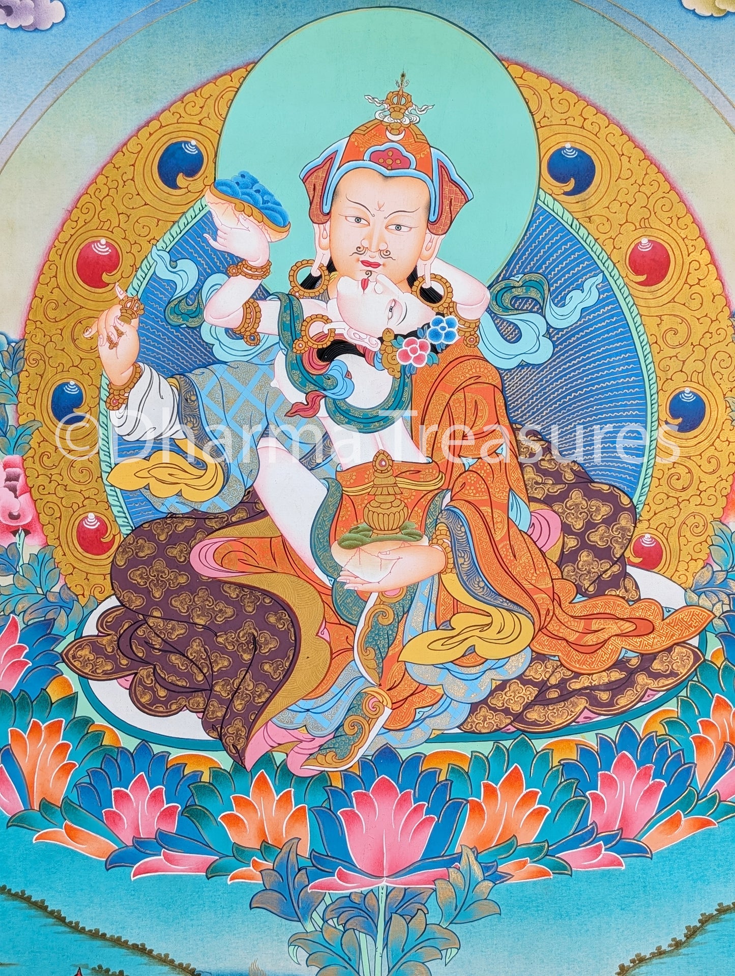 Guru Rinpoche Yabyum Thangka 31"x43"