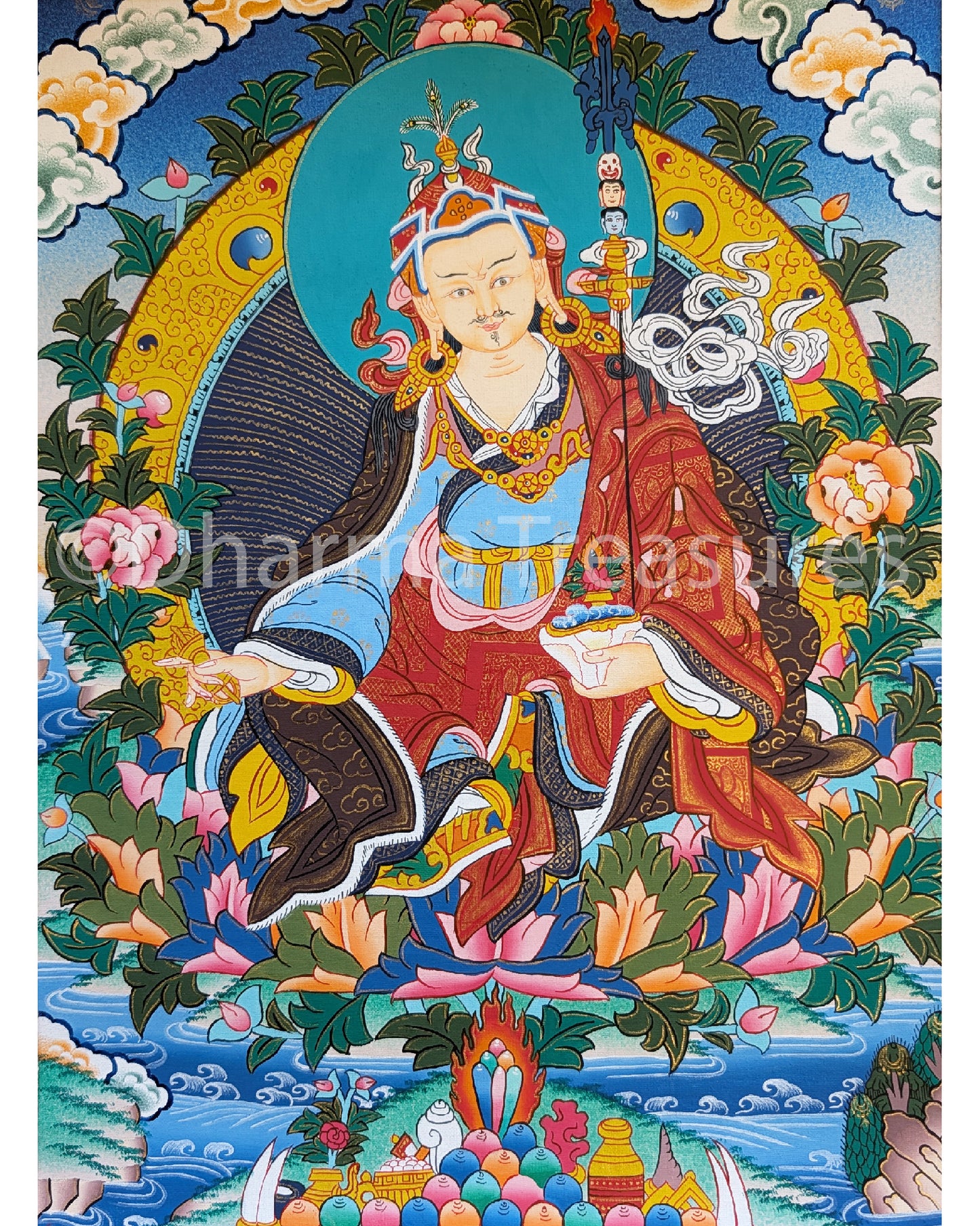 Guru Rinpoche Thangka 25"x32"