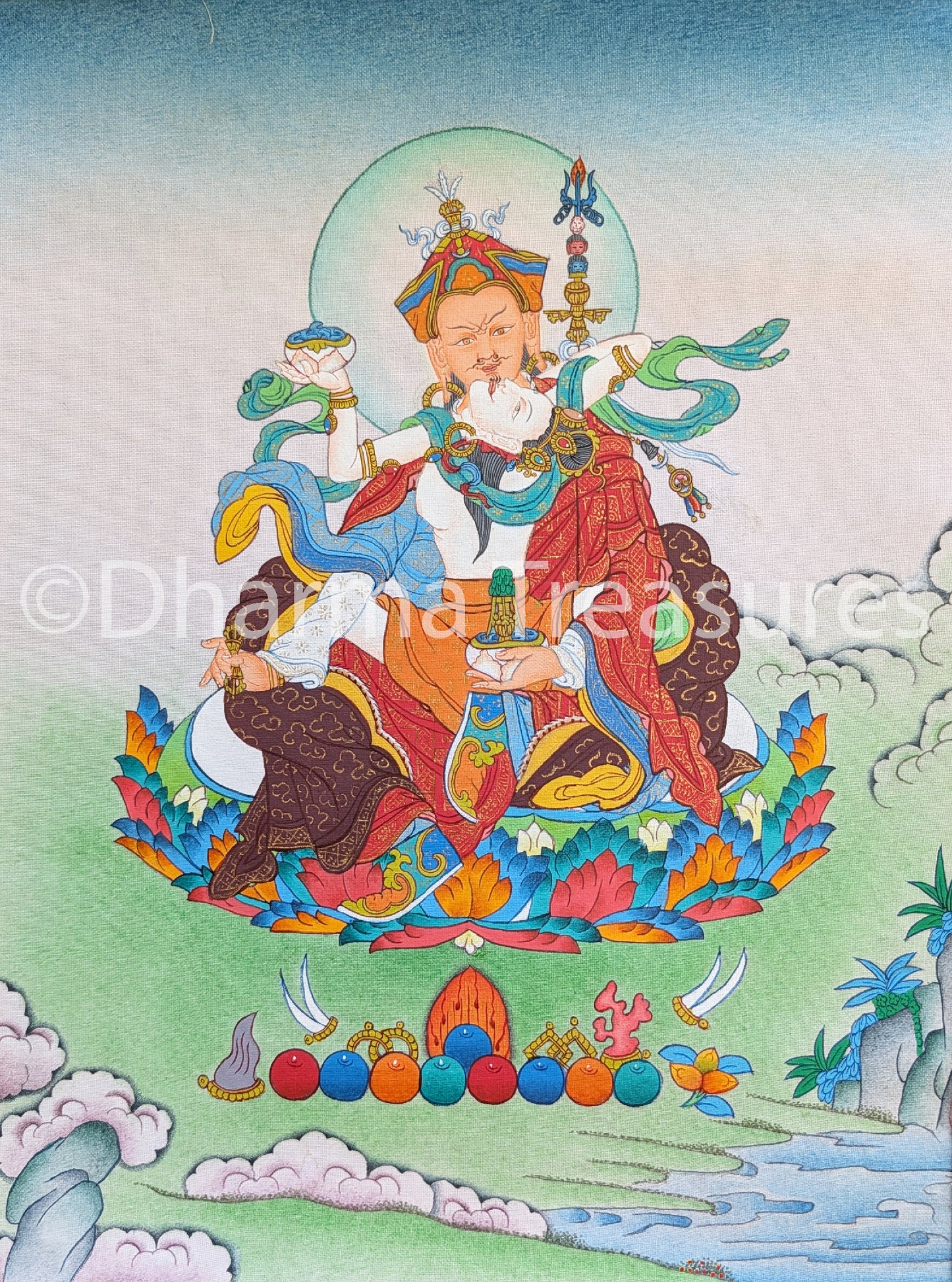 Guru Rinpoche Yabyum Thangka 24"x30"
