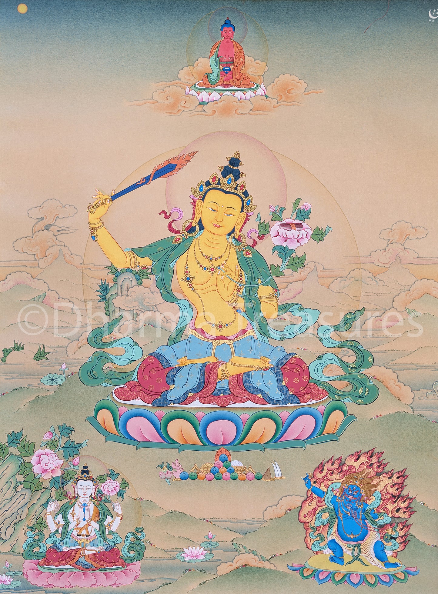 Manjushri Thangka 38"x51"