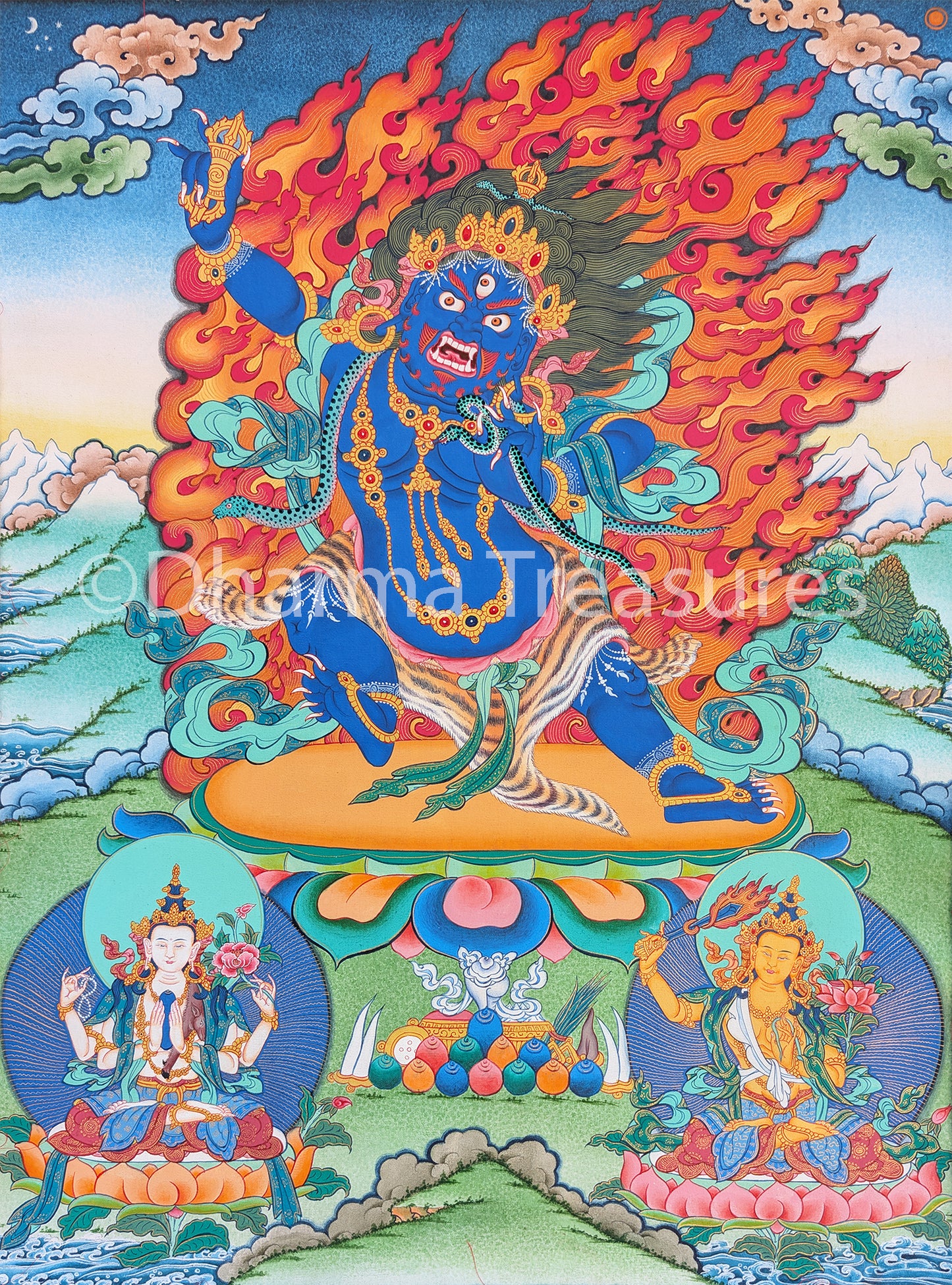 Vajrapani Thangka 32"x43"