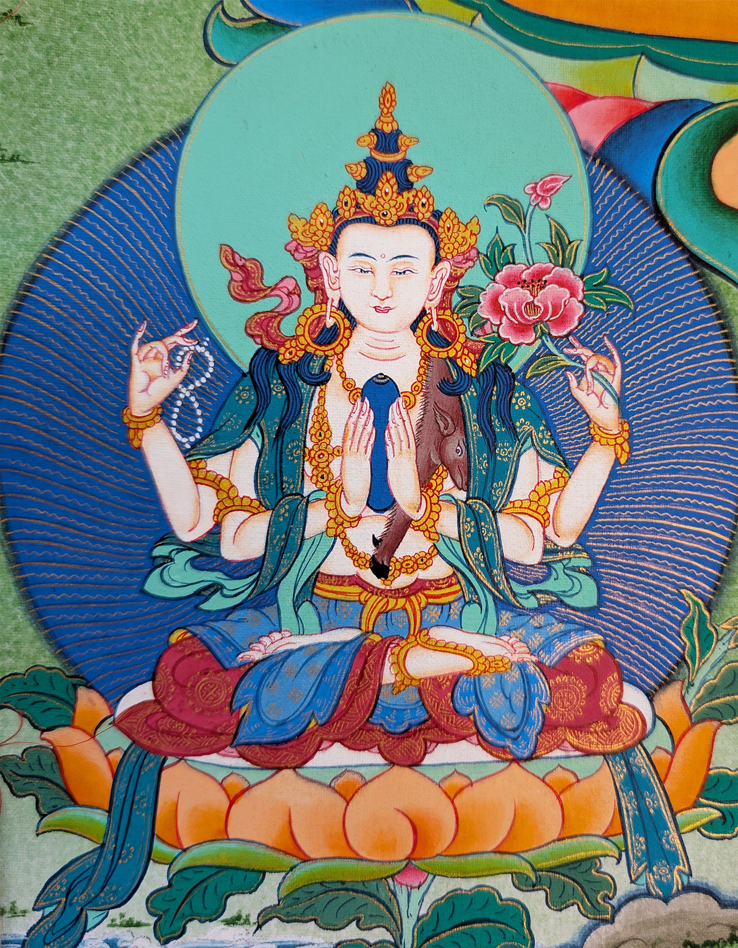 Vajrapani Thangka 32"x43"