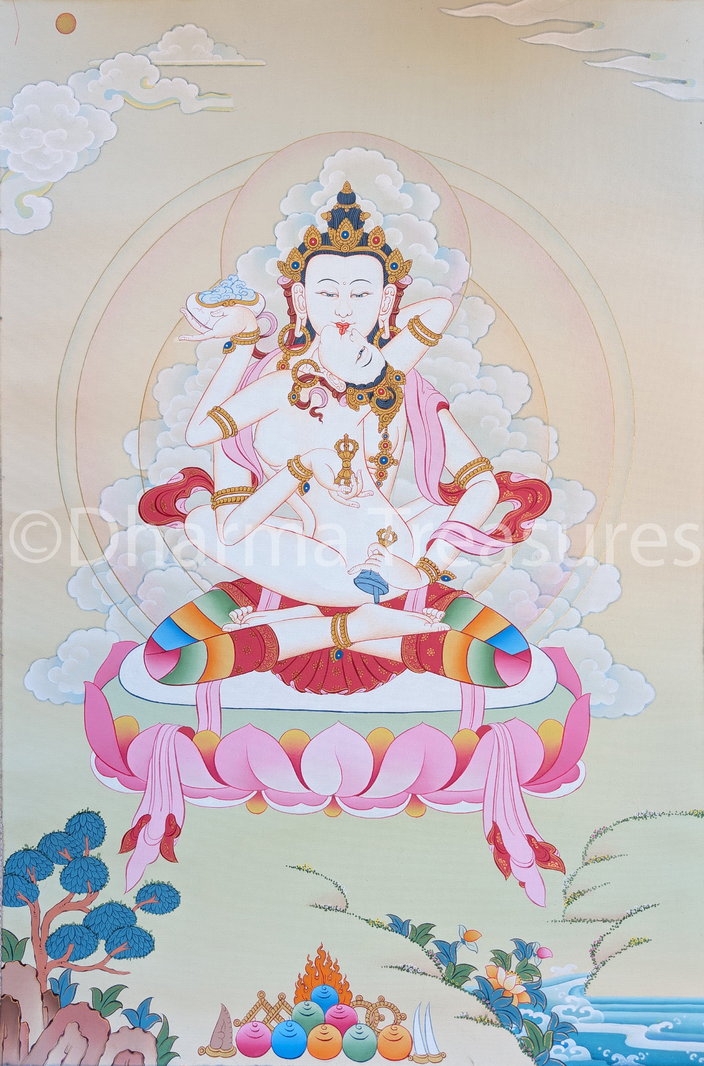 Vajrasattva Yabyum Thangka 30"x43"