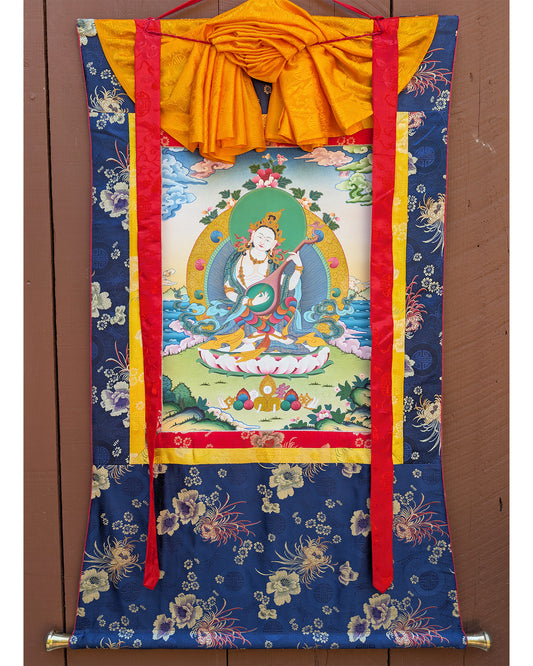 Saraswati Thangka 32"x44"