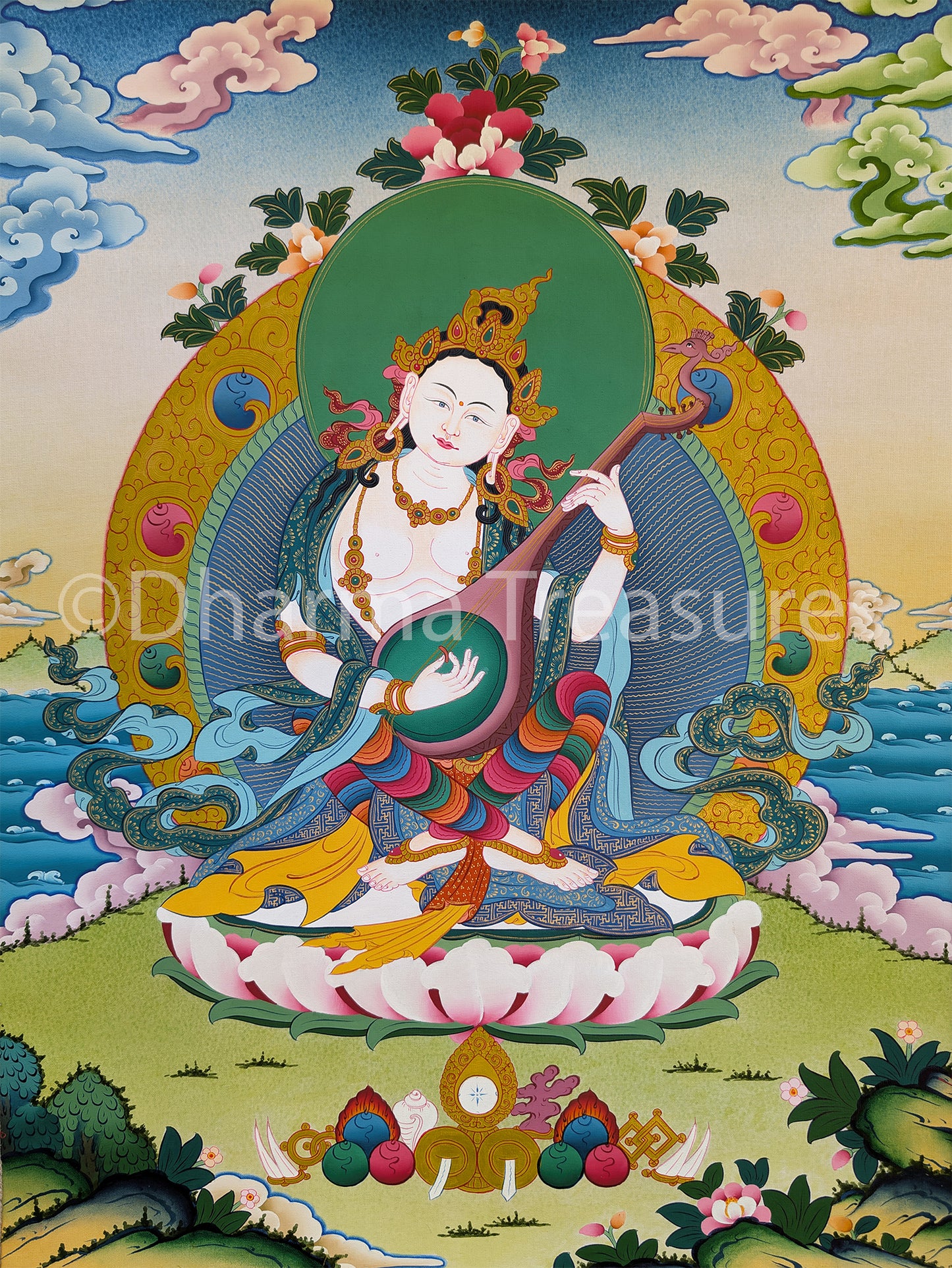 Saraswati Thangka 32"x44"