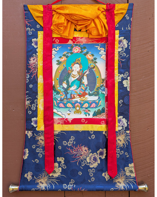 Saraswati Thangka 25"x33"