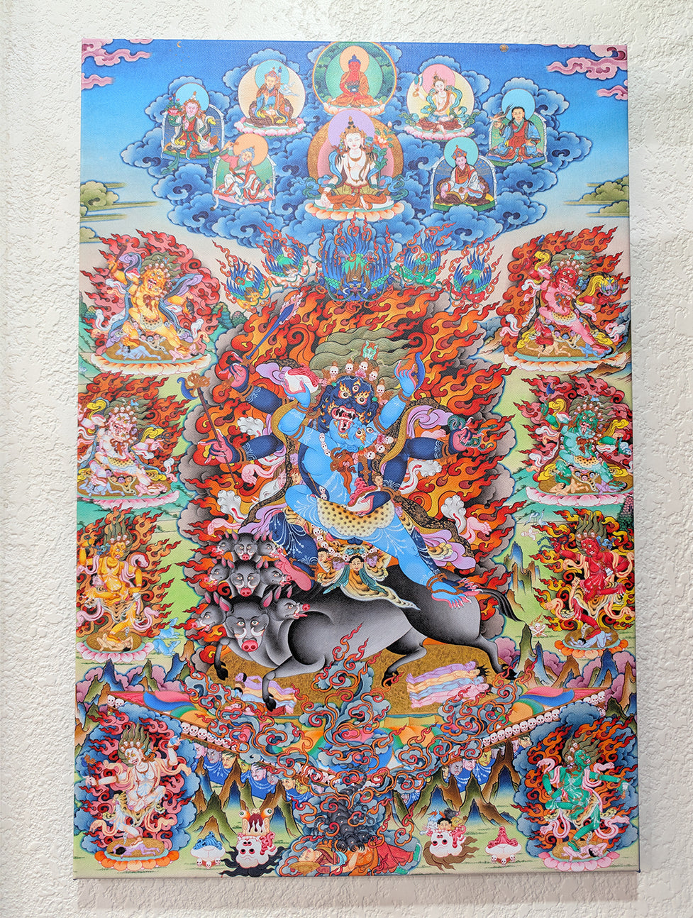 Black Hayagriva with Retinue Canvas Print (various sizes)