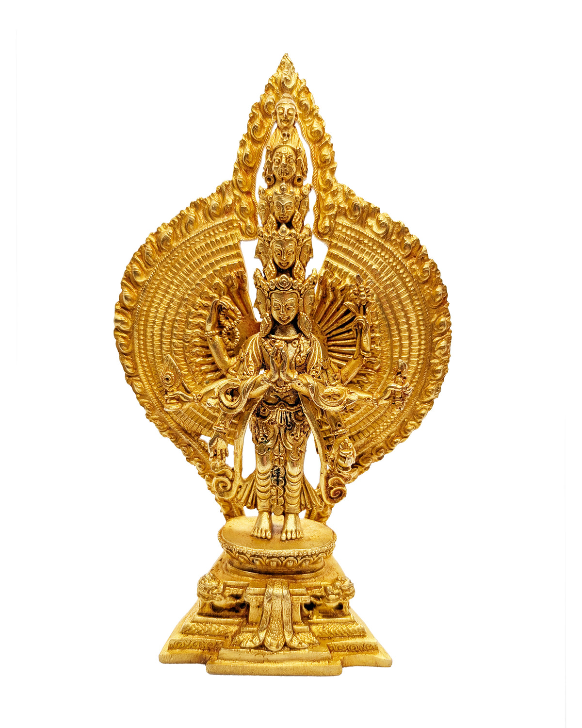 1000 Arm Chenrezig Gold-Plated Statue 6"