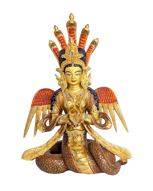 Naga Princess Statue Gold-Plated 9.5"