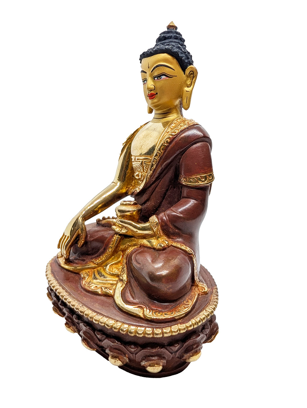 Shakyamuni Statue Gold Plated 5.5"