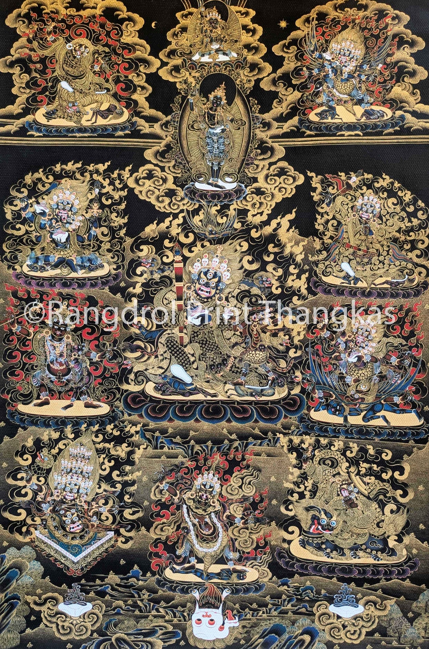 Nyingma Dharmapalas Print Thangka (various sizes)