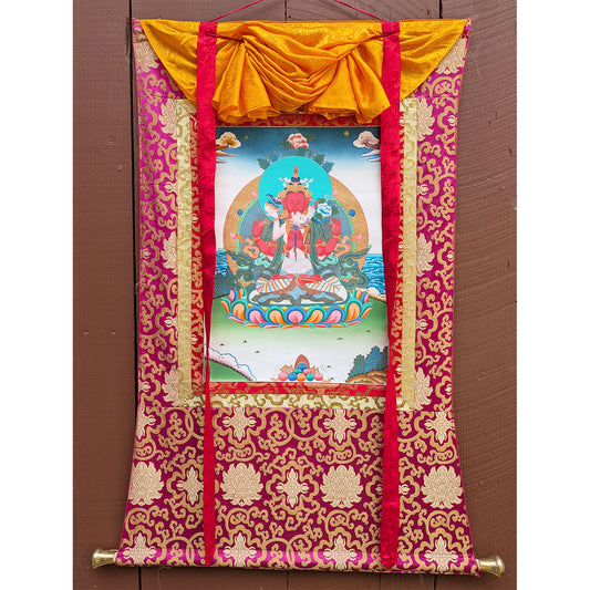 Red Chenrezig Yab-Yum Thangka 32"x42"