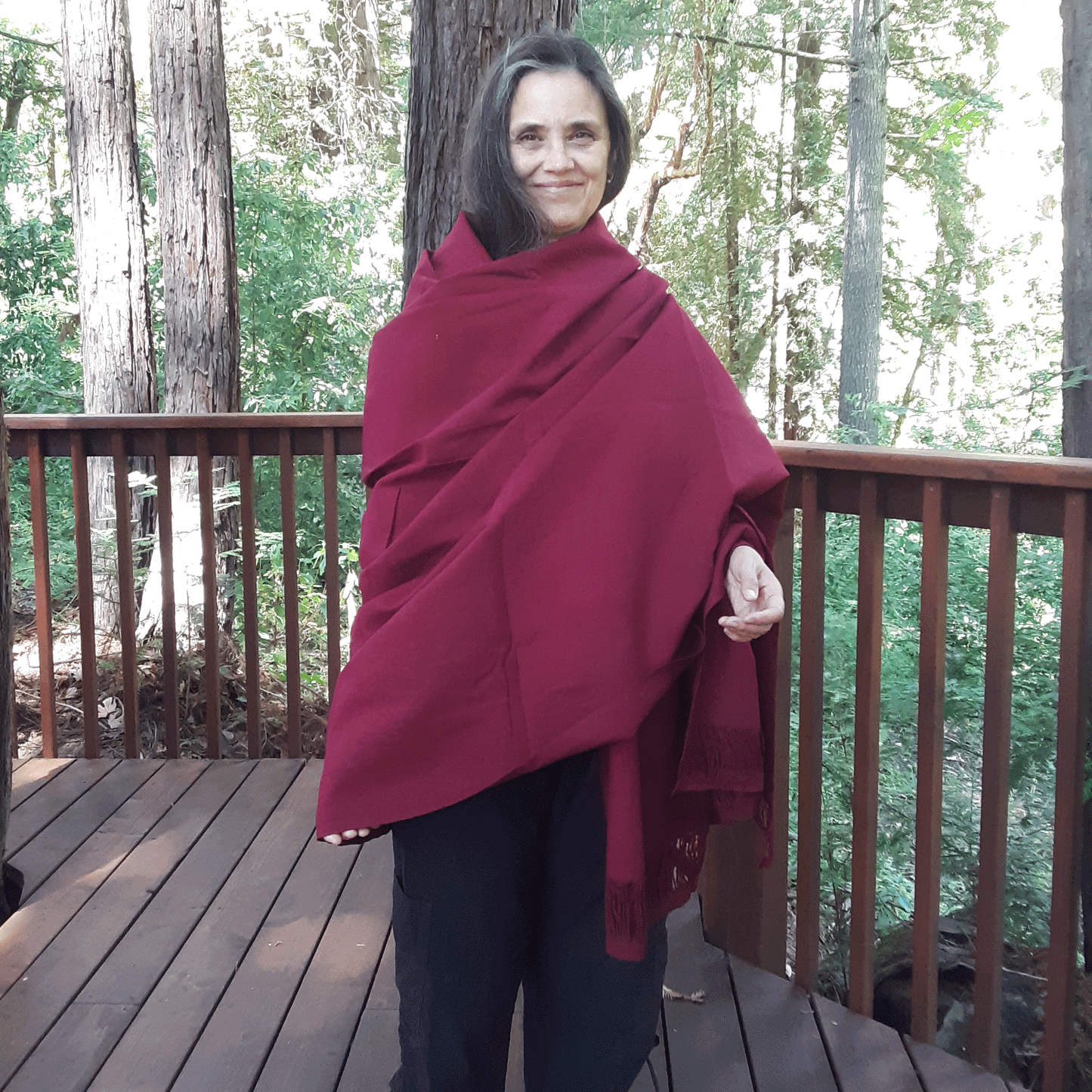 Red Cotton & Raw Silk Zen 48"x96"