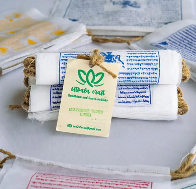 Biodegradable White Lung-Ta Prayer Flags (various sizes)