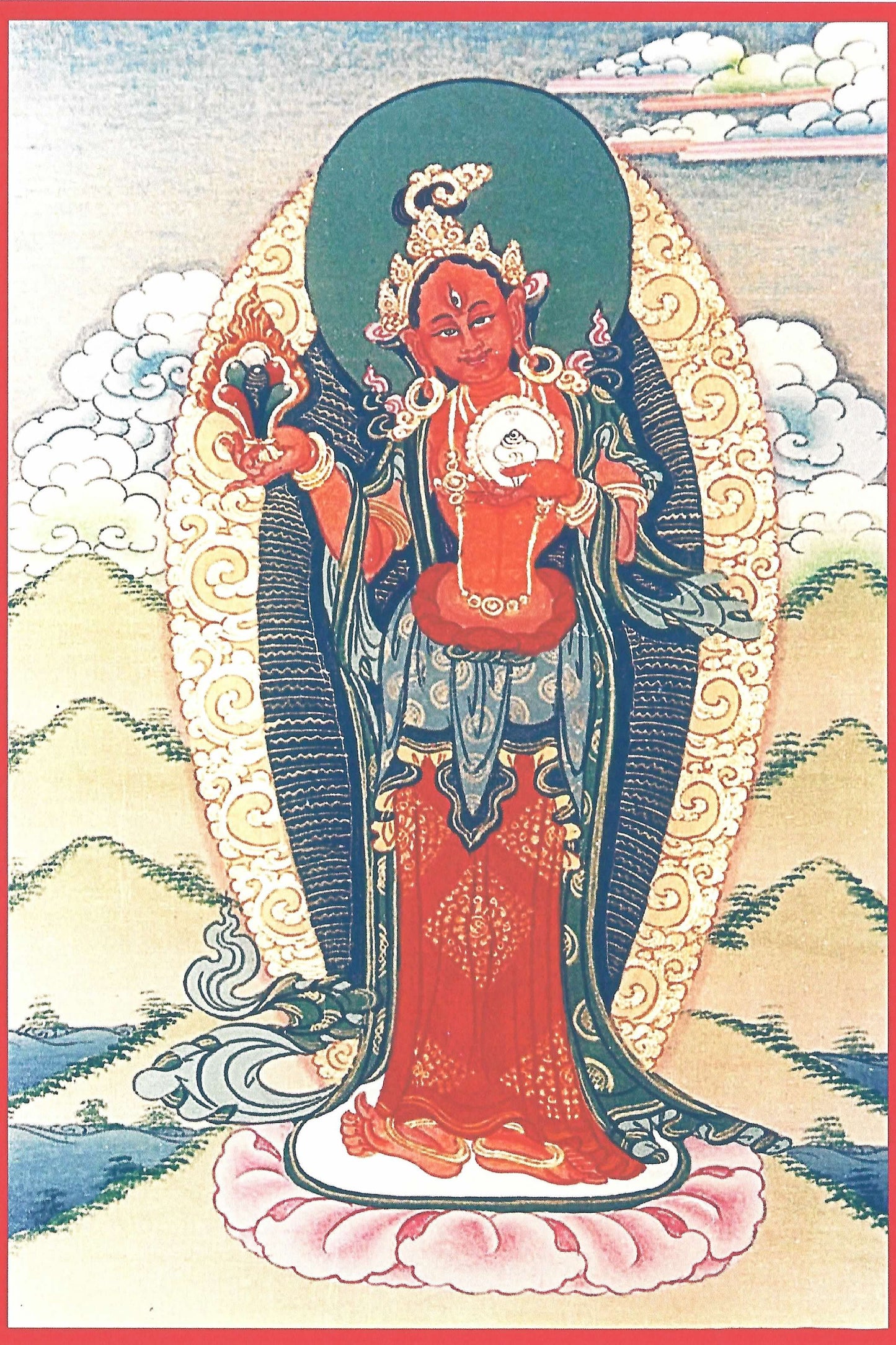 Red Saraswati Photo (Various Sizes)