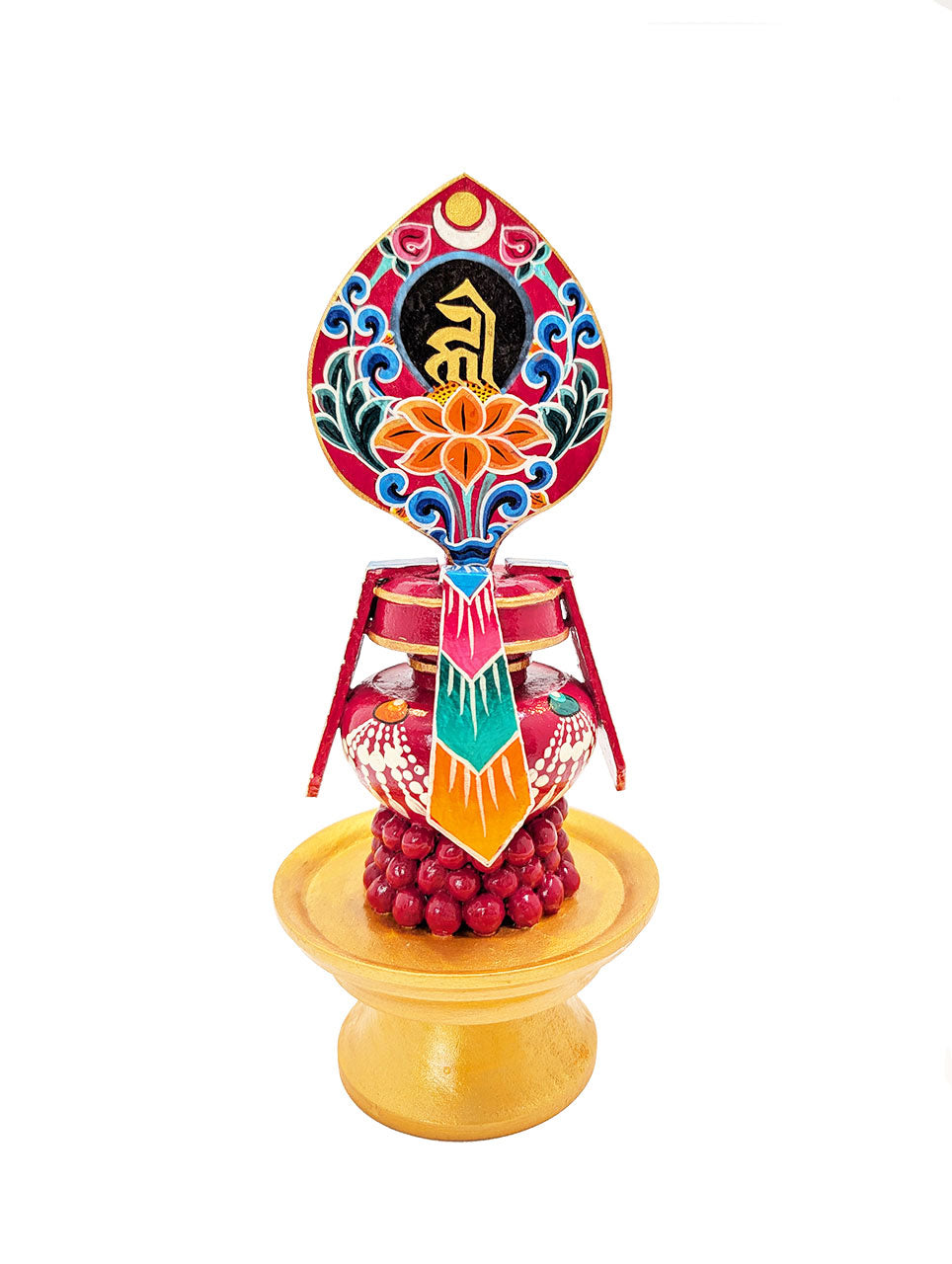 Painted Wooden Tsebum 8.5"