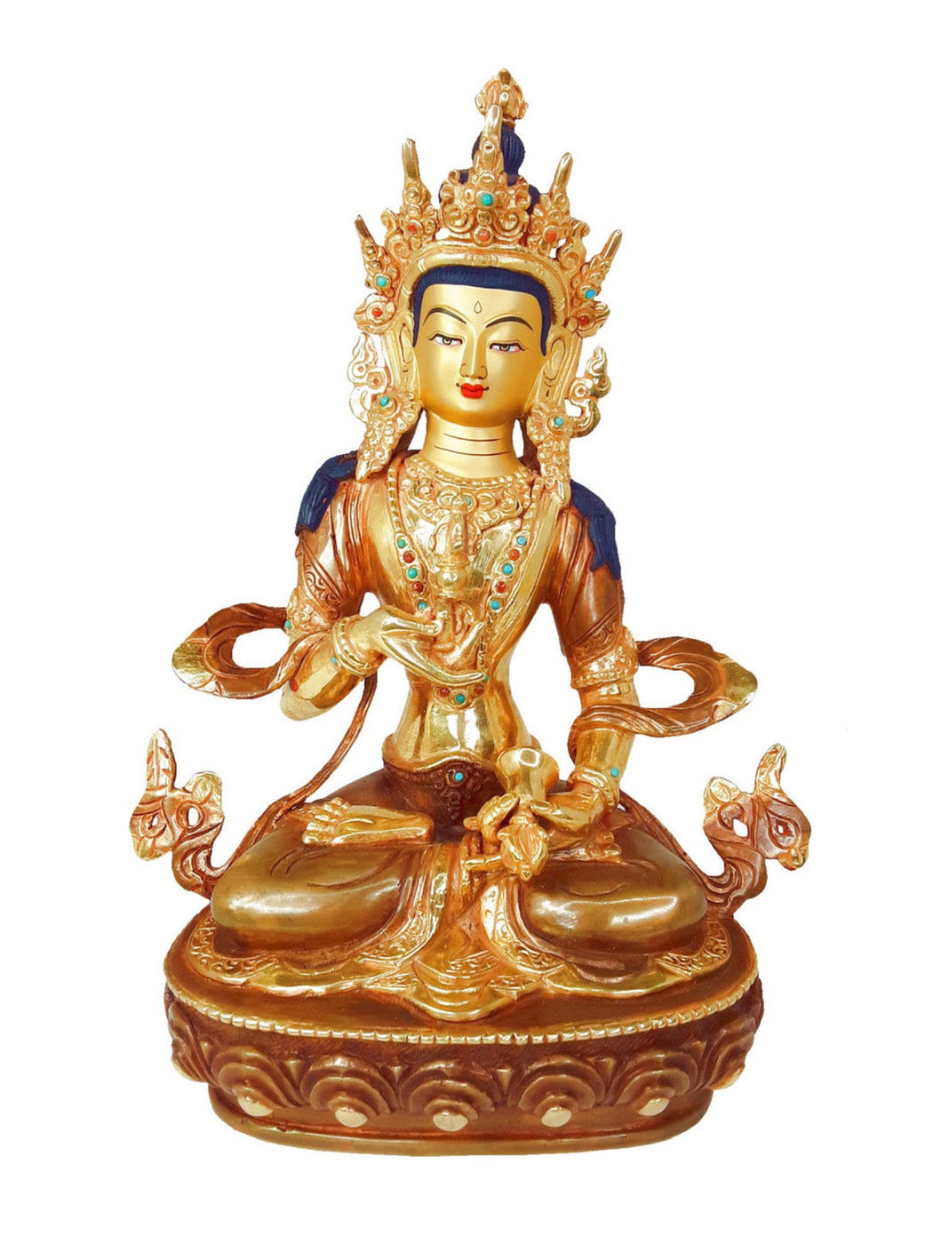 Vajrasattva Statue Gold Plated 8.5"