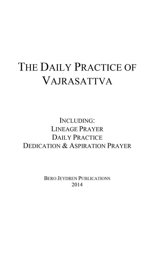 The Daily Practice of Vajrasattva