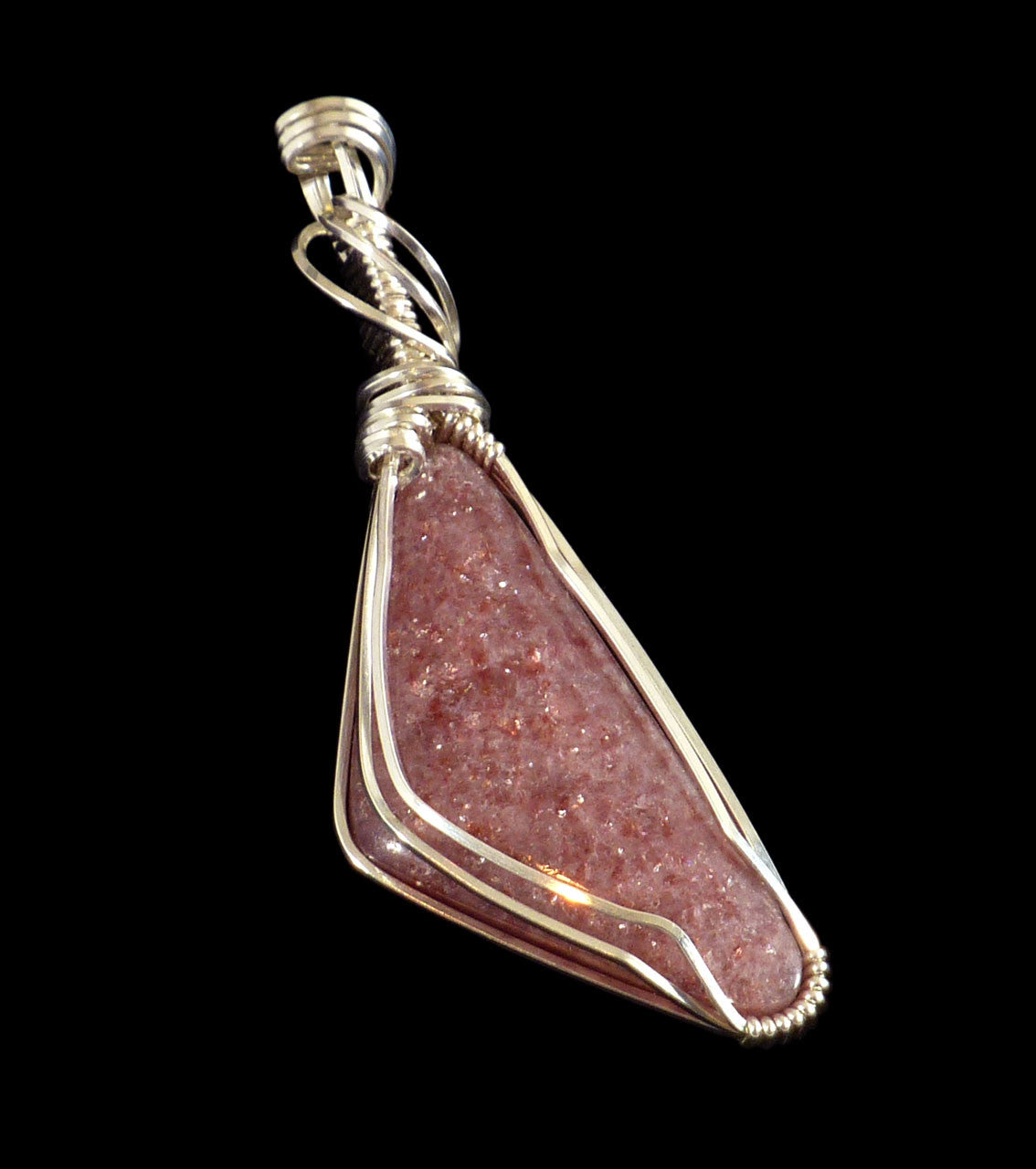 Sterling Silver Wire Wrapped Lepidolite Pendant by Matthew Sullivan