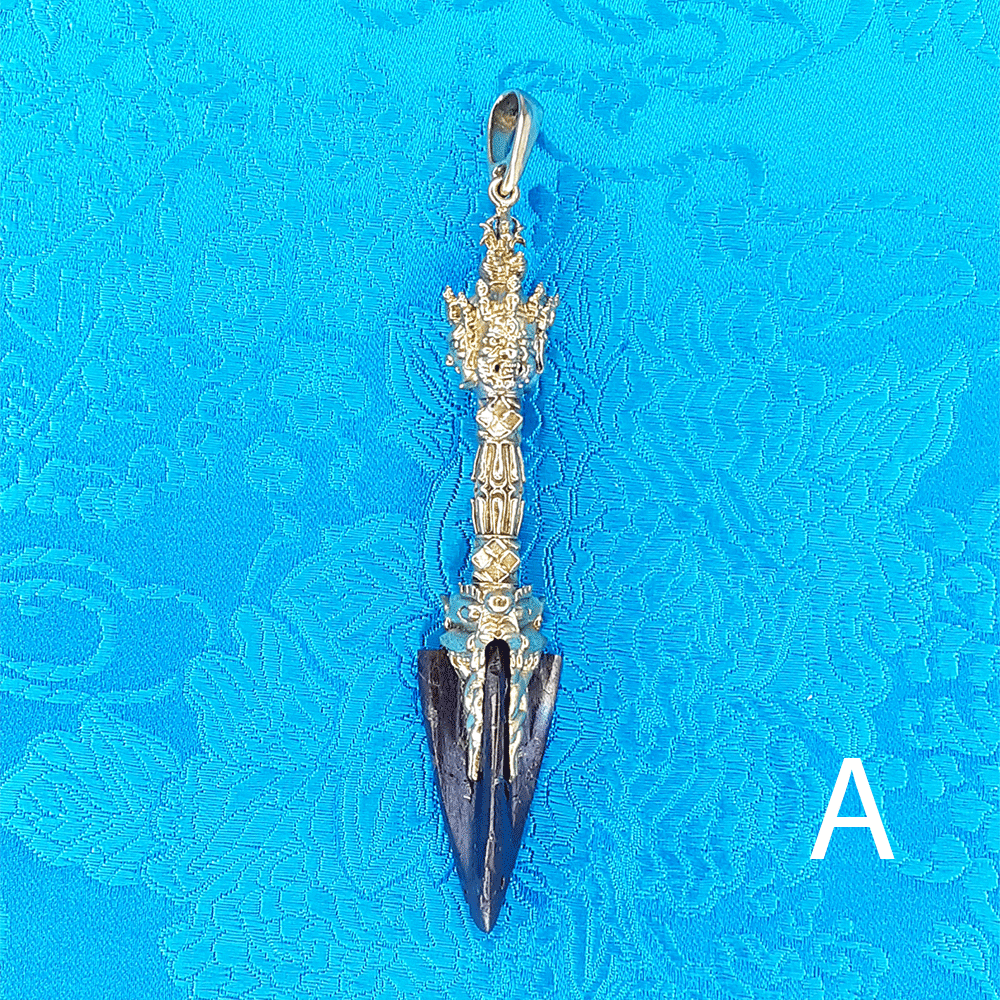 Brass Phurba Pendant with Meteorite Blade 3.35" by Natsog Dorje