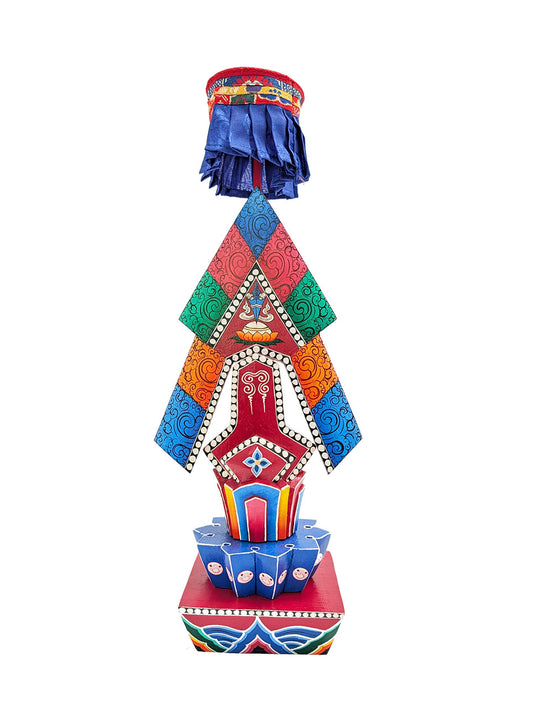 Painted Wooden Yidam Torma 15.5"