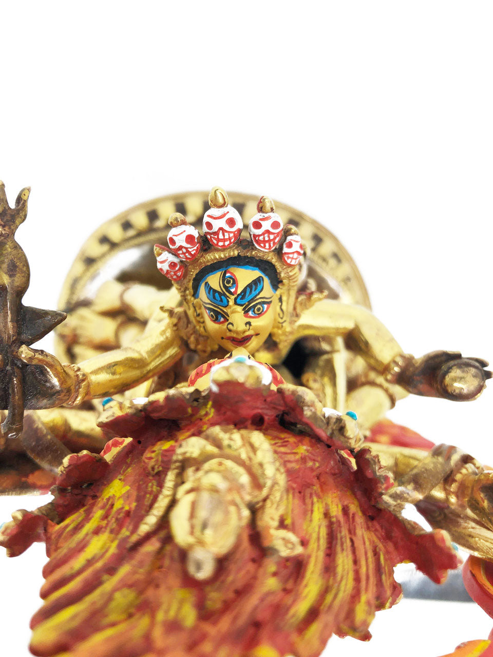 Vajrakilaya Statue, Gold-Plated and Hand-Painted, 8.75"
