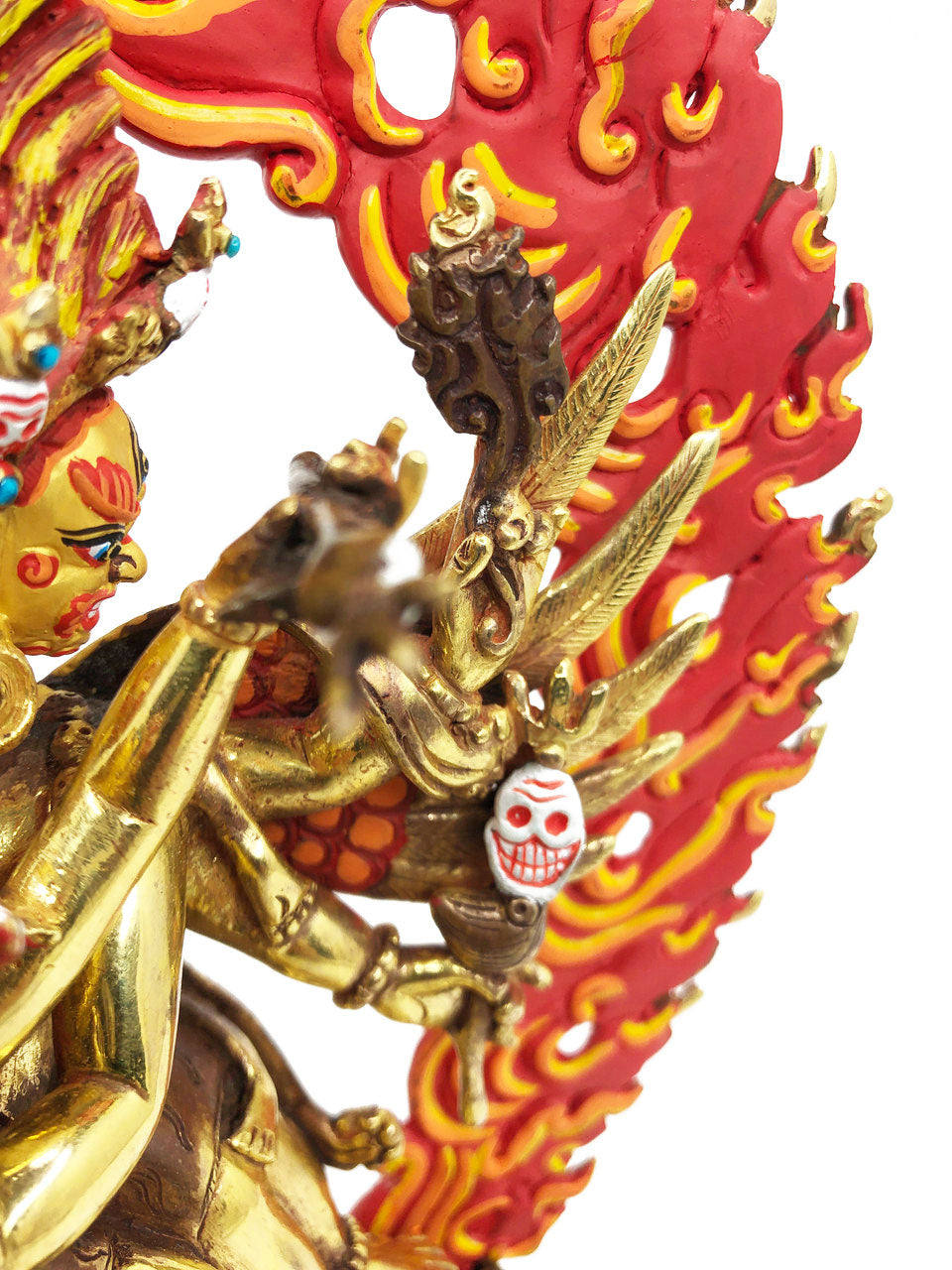 Vajrakilaya Statue, Gold-Plated and Hand-Painted, 8.75"