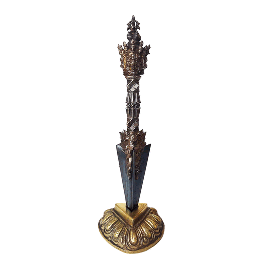 Vajrakilaya Phurba 7" by Natsog Dorje (Silver with Meteorite Blade)