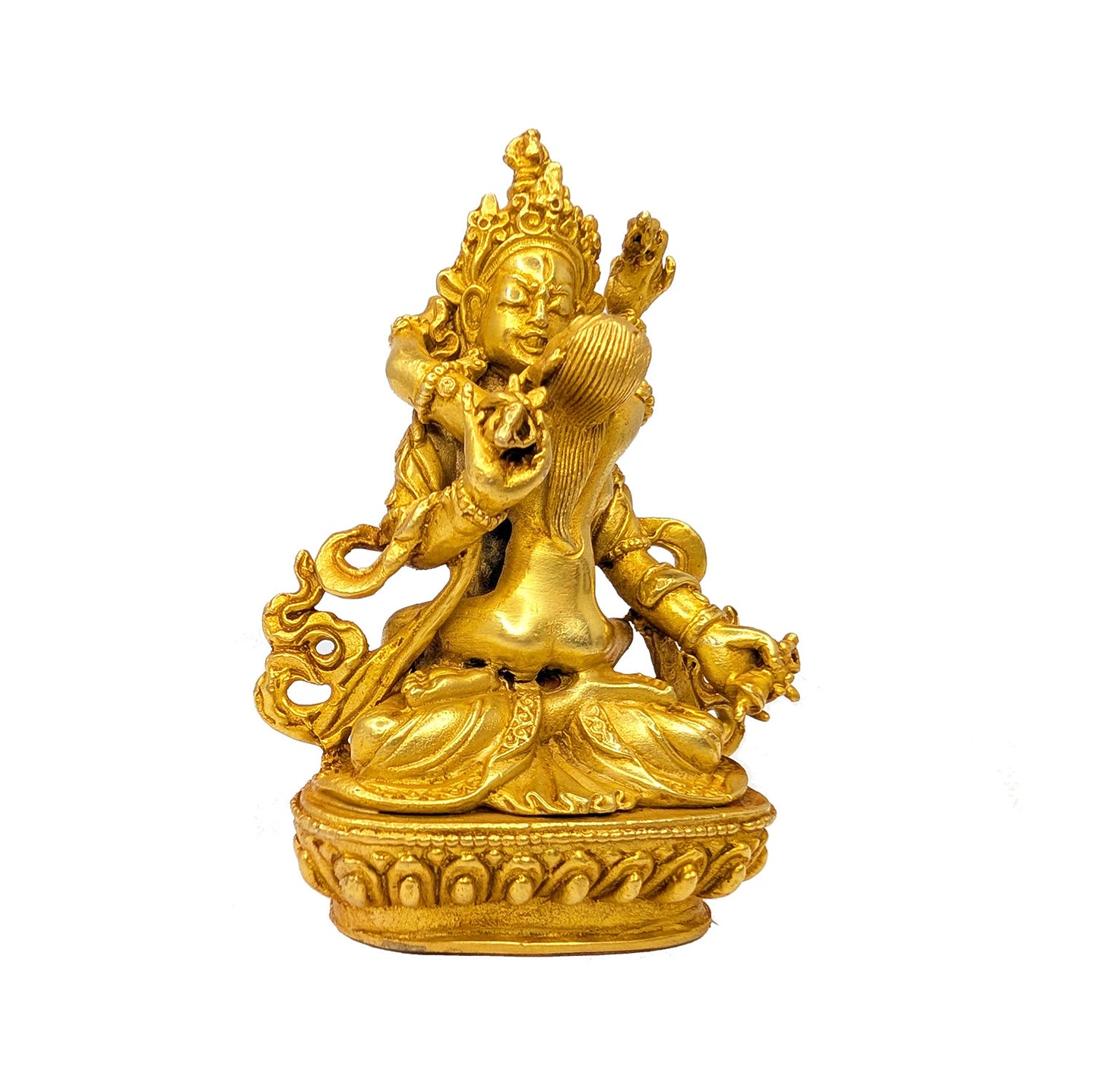 Orgyen Dorje Chang (Guru Rinpoche) Statue Gold-Plated 3.5"