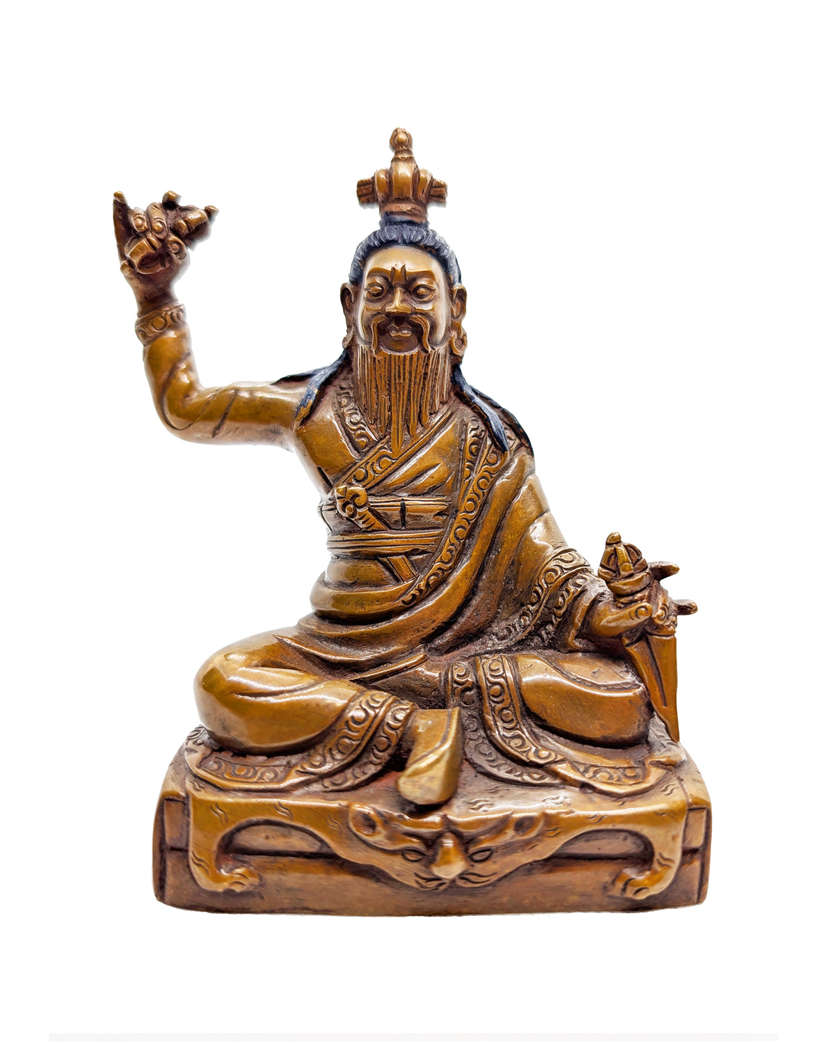 Dudjom Lingpa Statue 4.5" Copper Oxidized