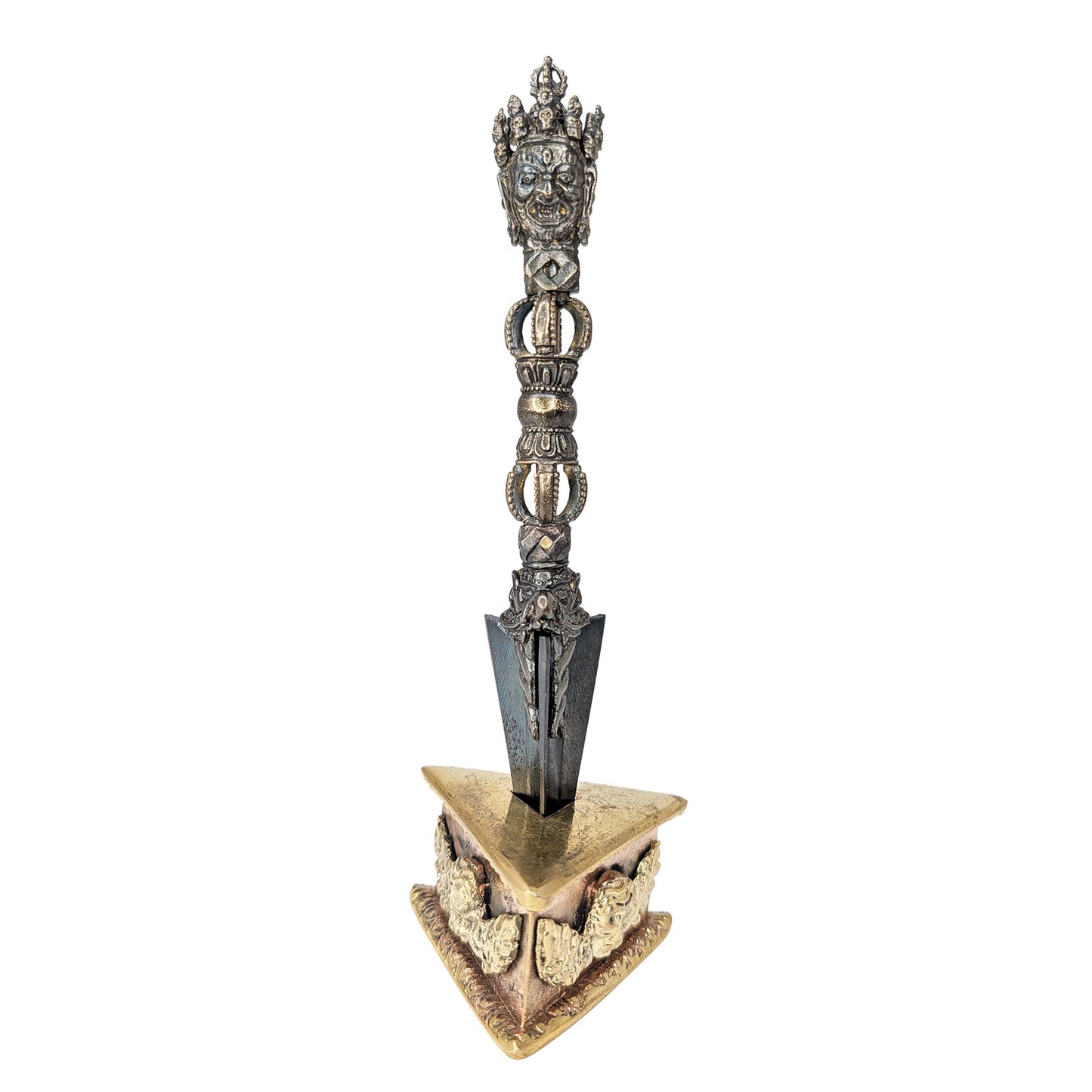 Vajrakilaya Phurba with Steel-Meteorite Blade 7" by Natsog Dorje