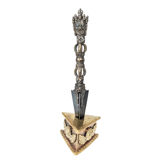 Vajrakilaya Phurba with Steel-Meteorite Blade 7" by Natsog Dorje