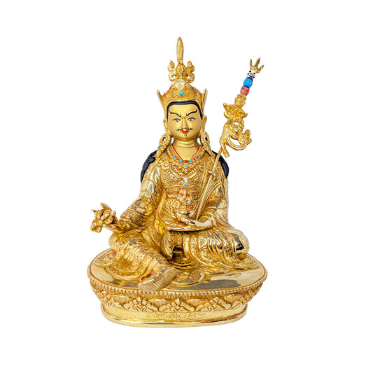 Guru Rinpoche Statue Fully Gold-Plated 8.75"