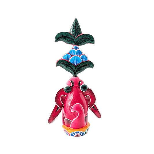 Wooden Painted Wrathful Flower Torma 7.5"